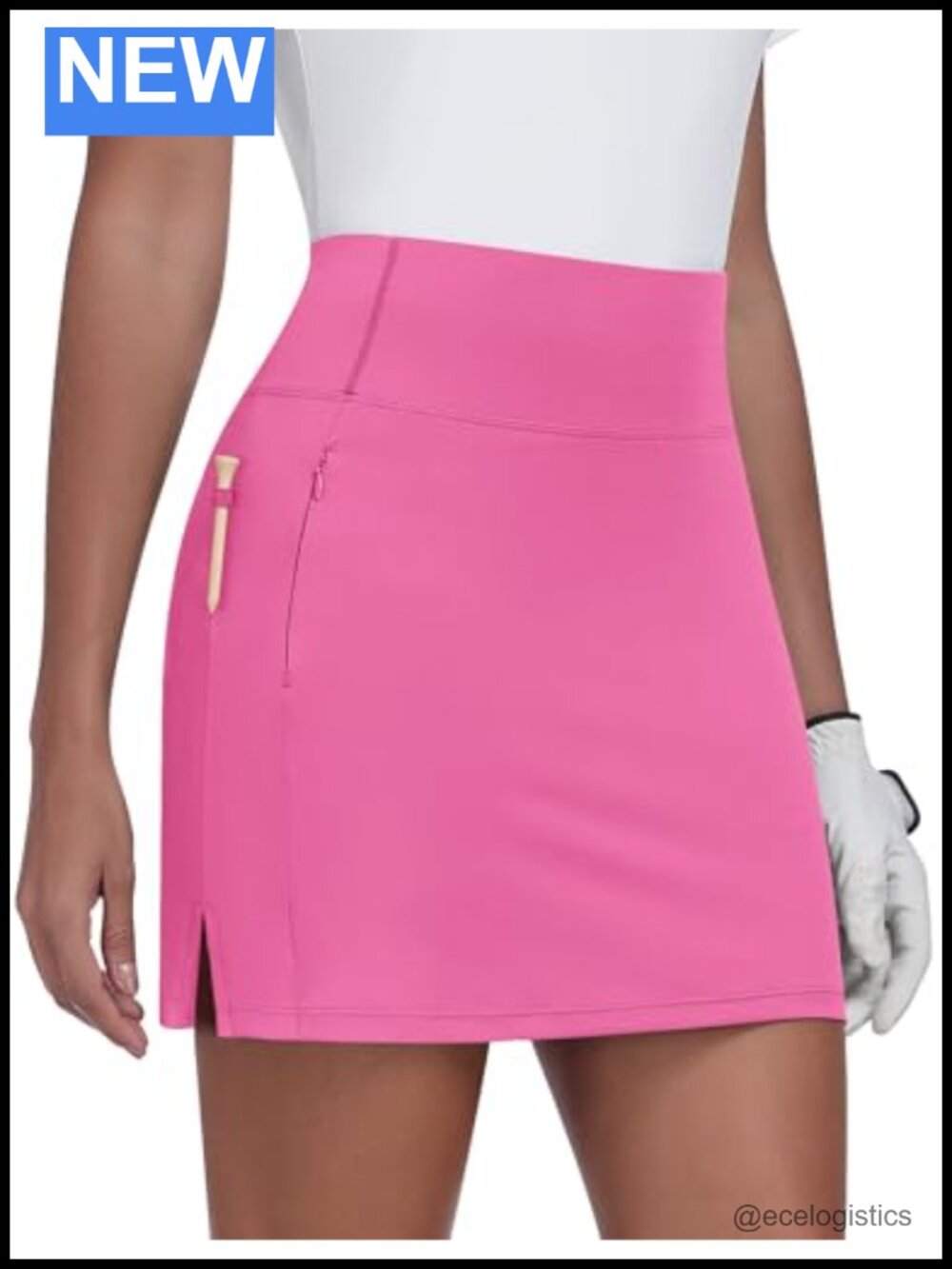 Women's Athletic Skort with Zipper Pockets High Rise 16 inch